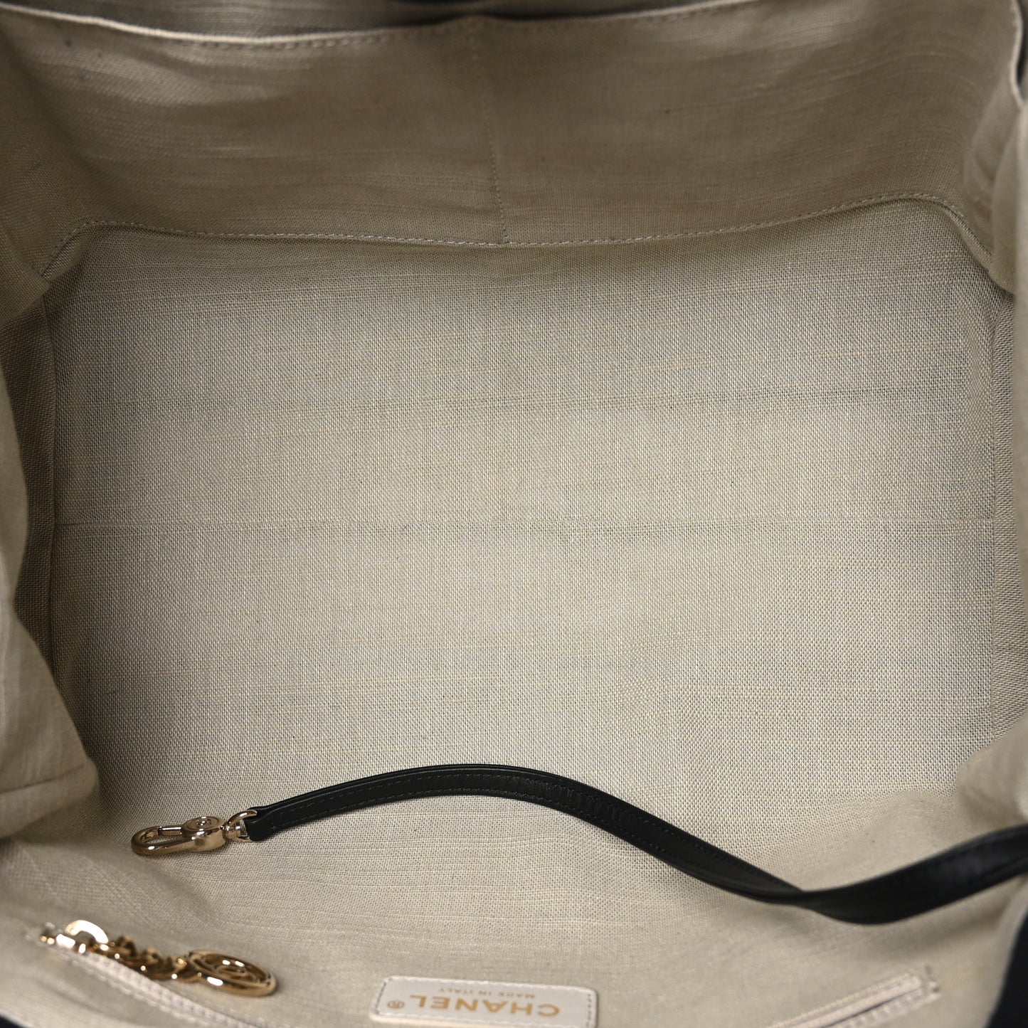 Mixed Fibers Calfskin Small Deauville Tote Black