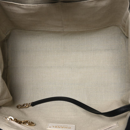 Chanel Mixed Fibers Calfskin Small Deauville Tote Black 6 of 11