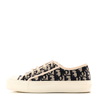 Christian Dior Canvas Oblique Walk 'N' Dior Low Top Sneakers 36 Deep Blue 1 of 14
