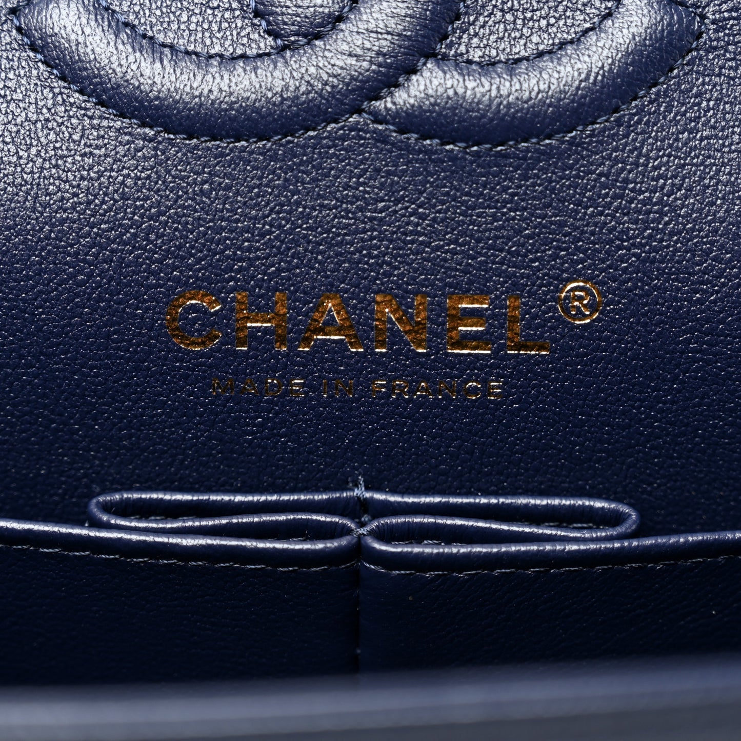Caviar Quilted Small Double Flap Dark Navy