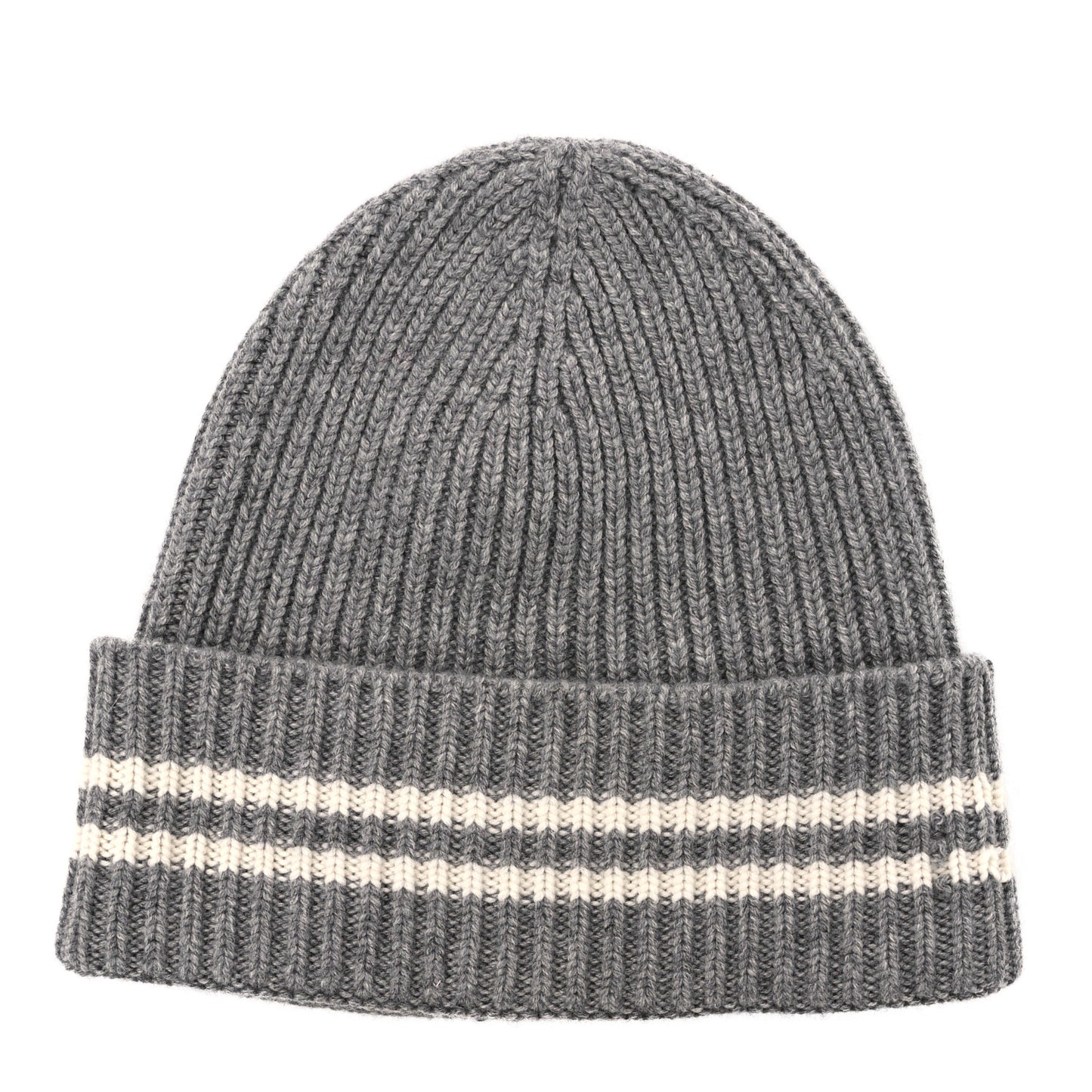 Cashmere Logo Beanie Hat Gray White