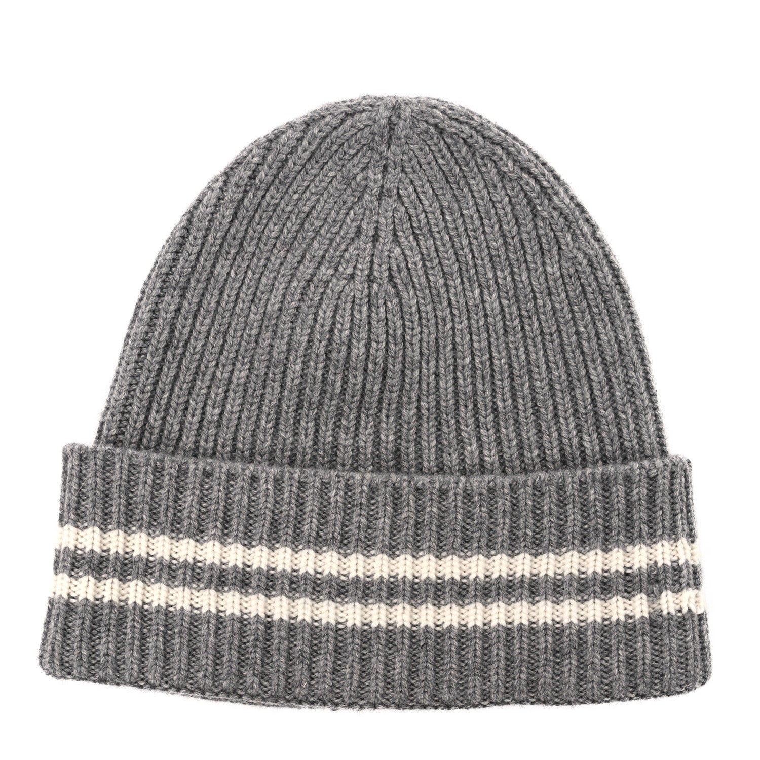 Chanel Cashmere Logo Beanie Hat Gray White 3 of 6