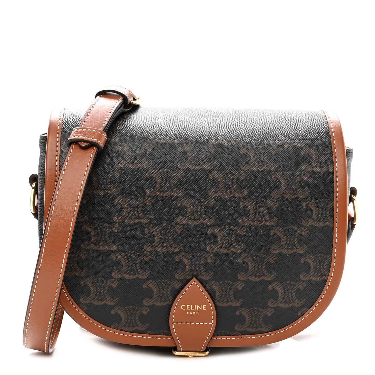 Triomphe Canvas Medium Folco Bag Tan
