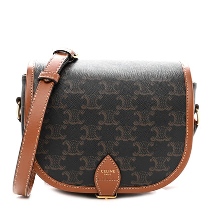 Celine Triomphe Canvas Medium Folco Bag Tan 1 of 10