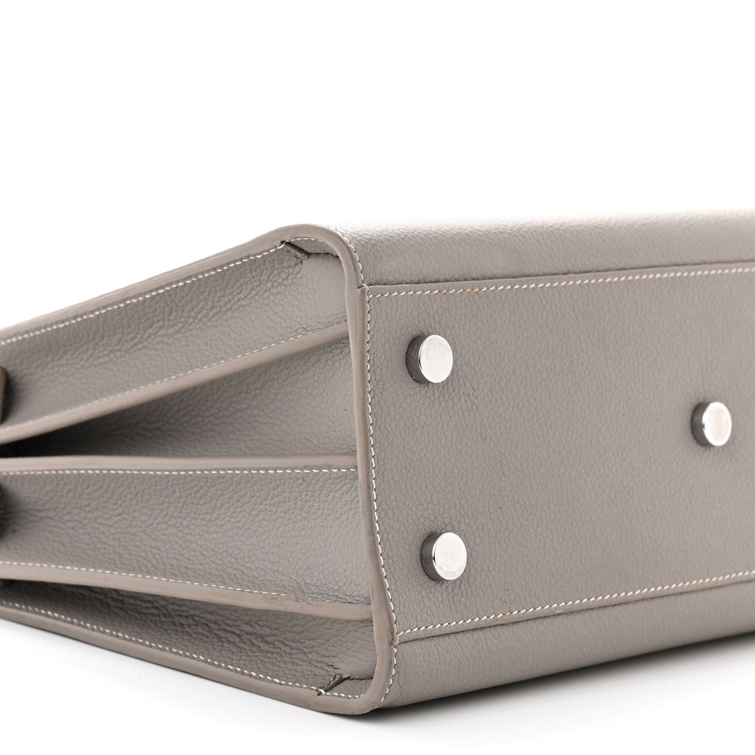 Saint Laurent Grained Calfskin Topstitch Baby Sac De Jour Fog 9 of 12