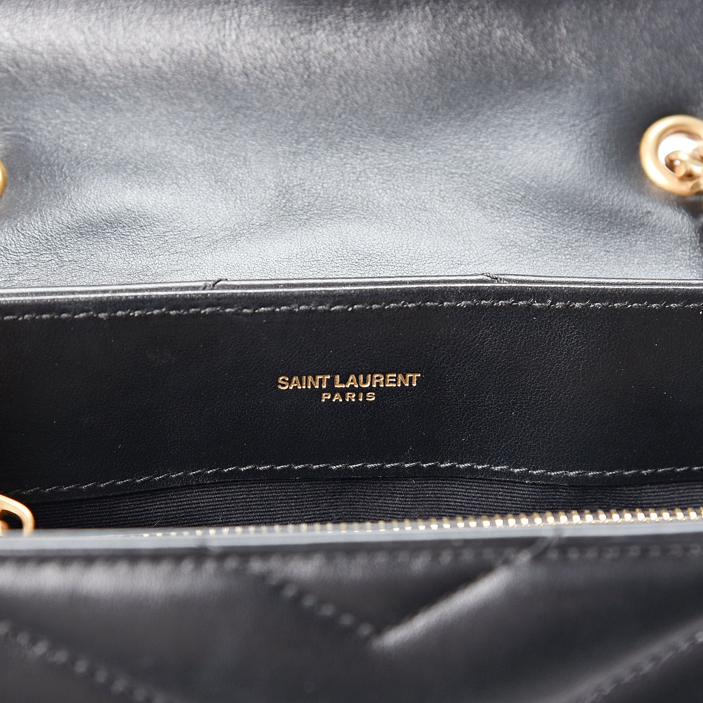 Calfskin Y Quilted Monogram Small Loulou Chain Satchel Black