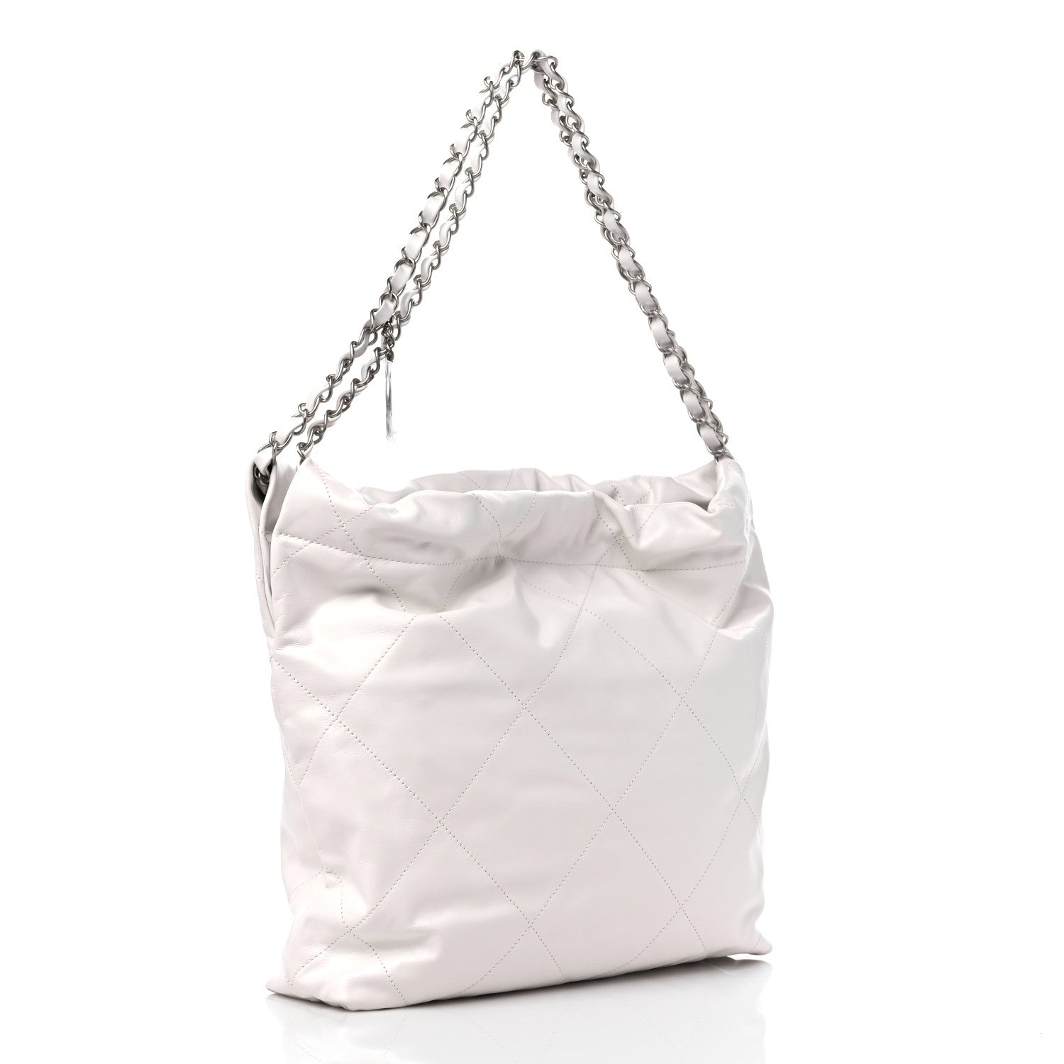 Chanel Shiny Calfskin Quilted Small Chanel 22 White 4 of 11