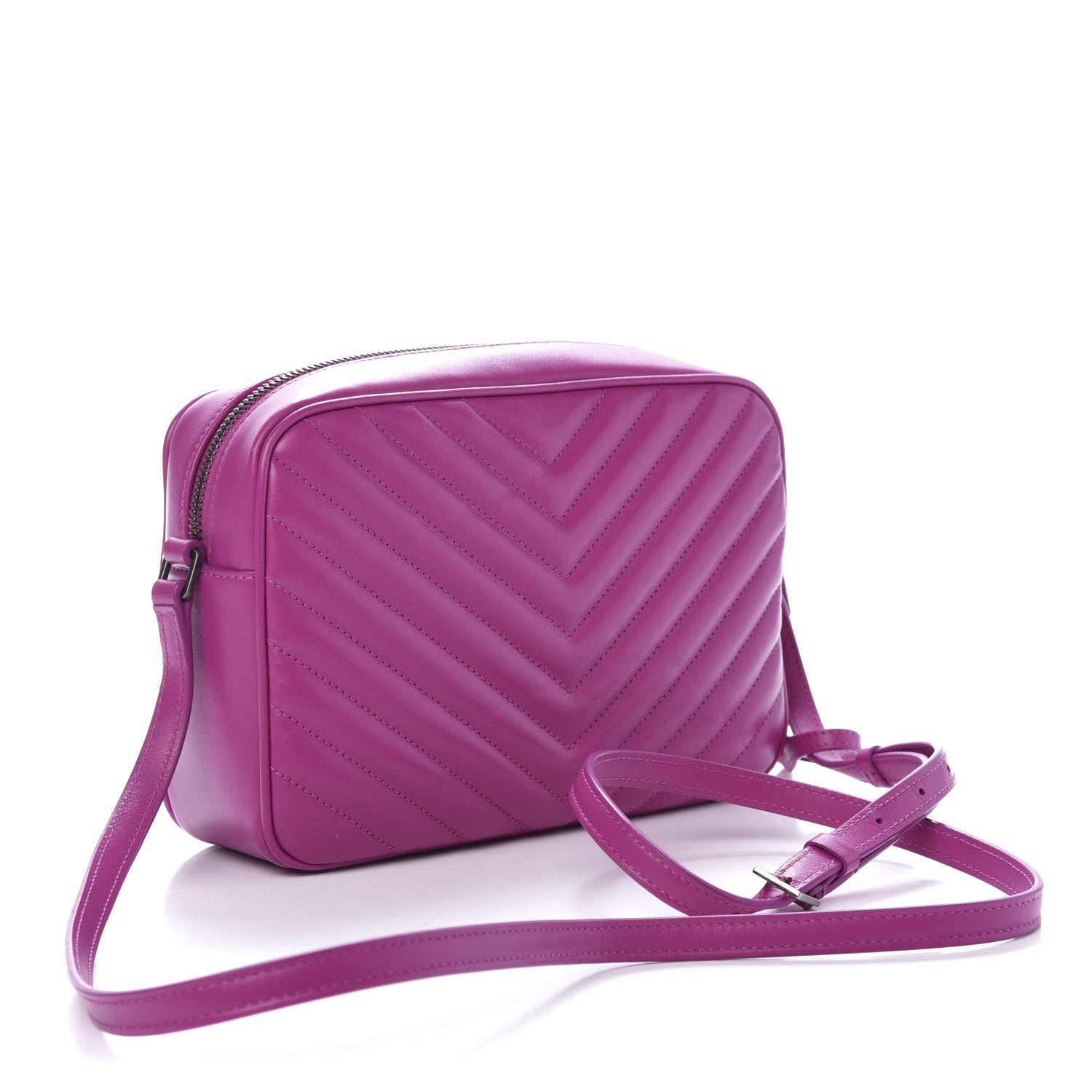 Saint Laurent Calfskin Matelasse Monogram Lou Camera Bag Electric Fuchsia 4 of 11