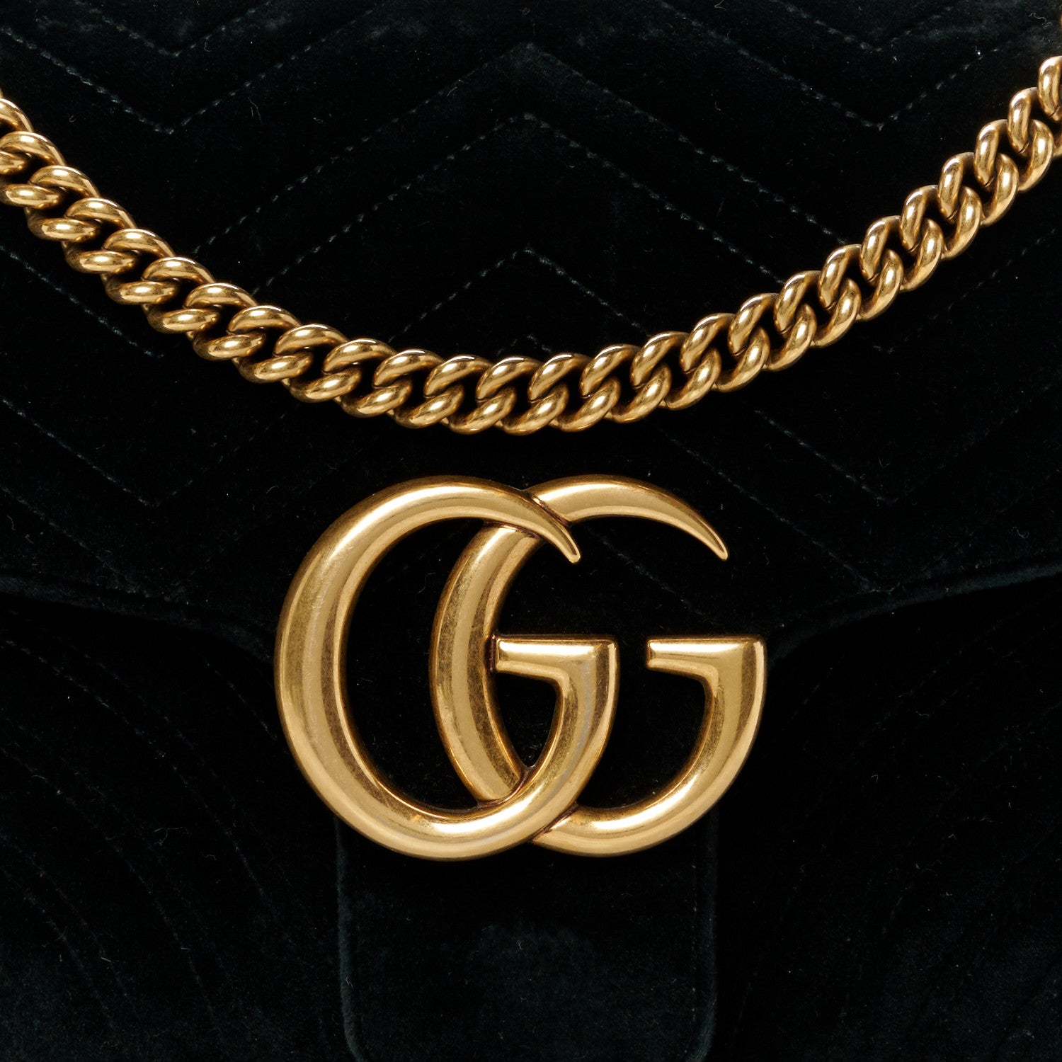 Gucci Velvet Matelasse Medium GG Marmont Shoulder Bag Black 8 of 10