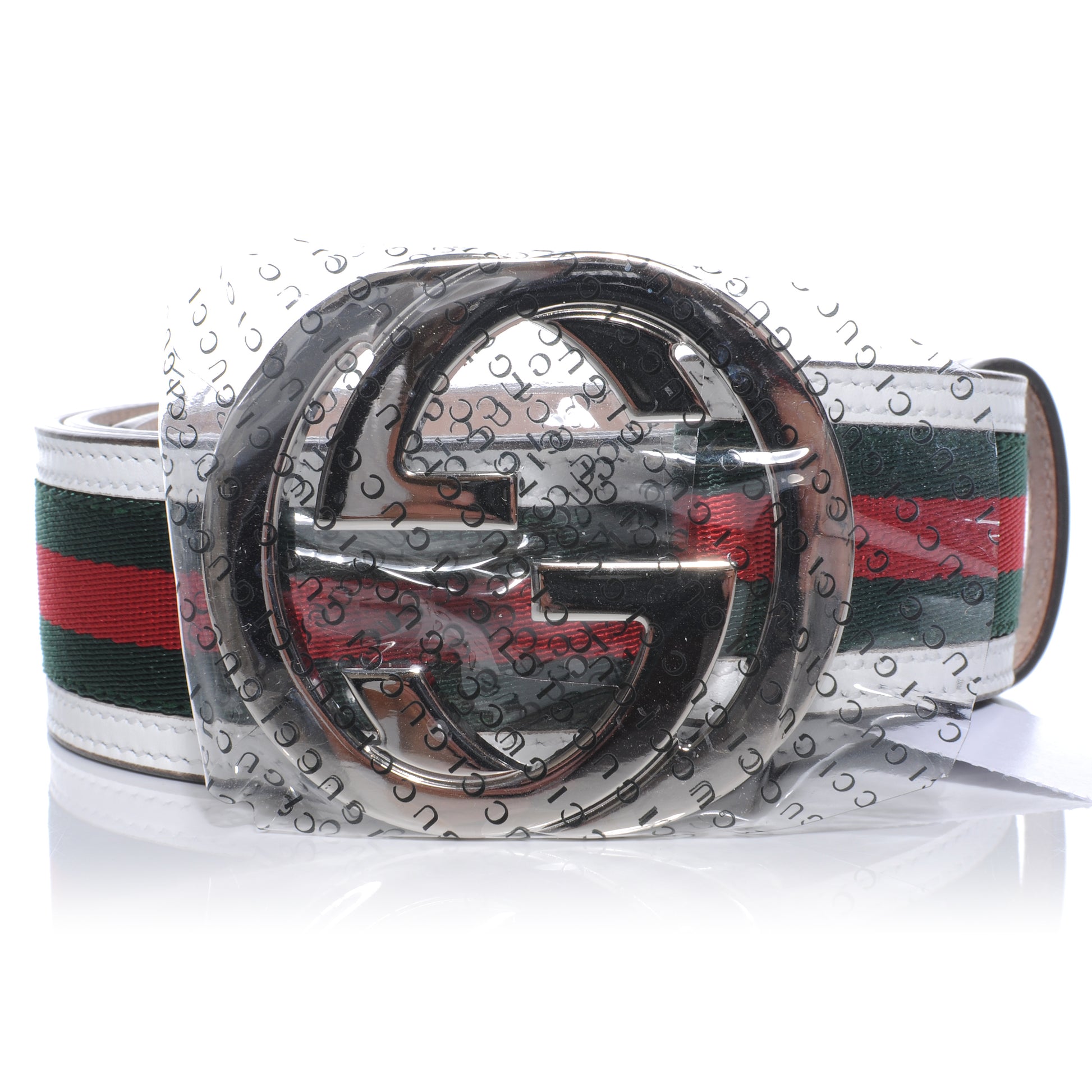 Gucci Leather Web GG Belt 85 34 White 6 of 6