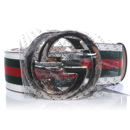 Gucci Leather Web GG Belt 85 34 White 6 of 6