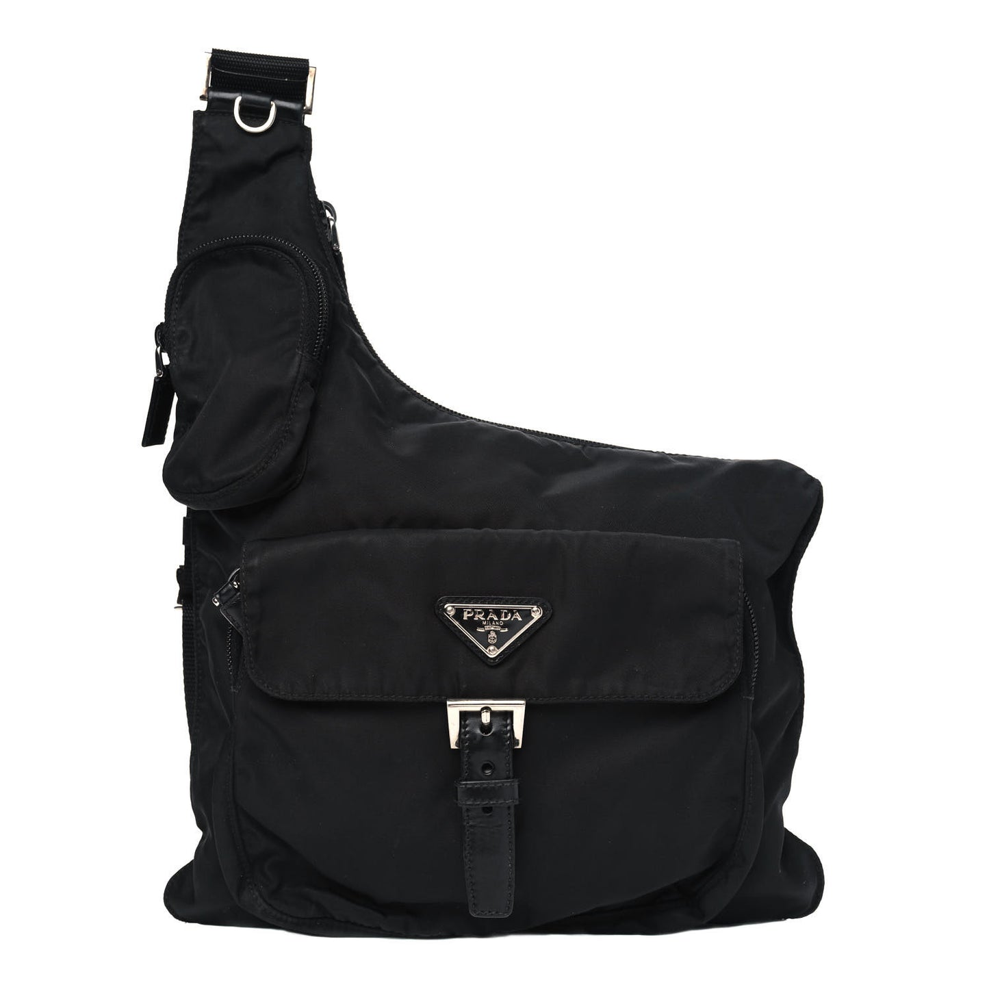 Nylon Tessuto Vela Messenger Bag Black