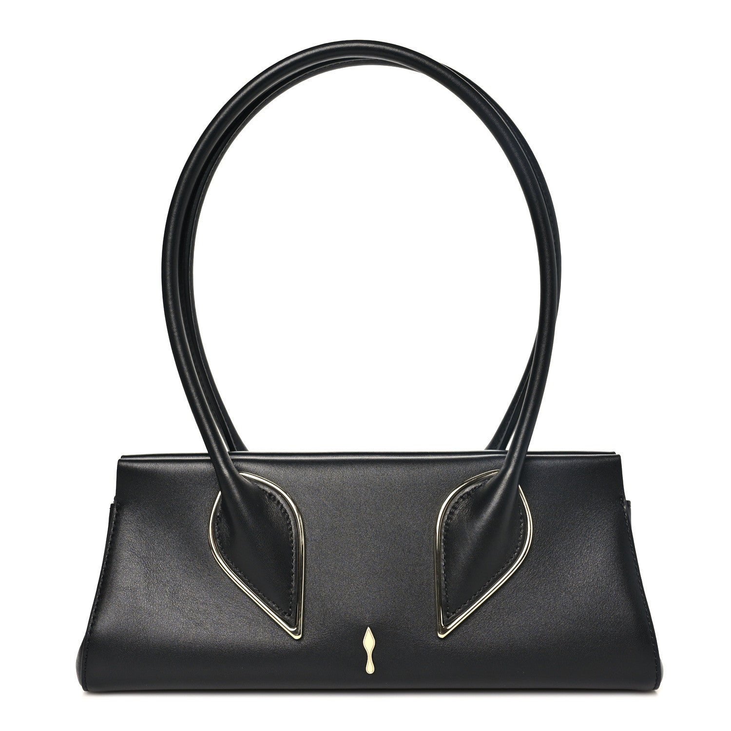 Christian Louboutin Calfskin Cordia Venus Shoulder Bag Black 1 of 8