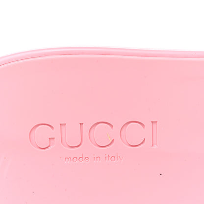 Gucci Rubber Gucci Logo Womens Platform 20/60mm Slide Sandals 38 Wild Rose 10 of 11