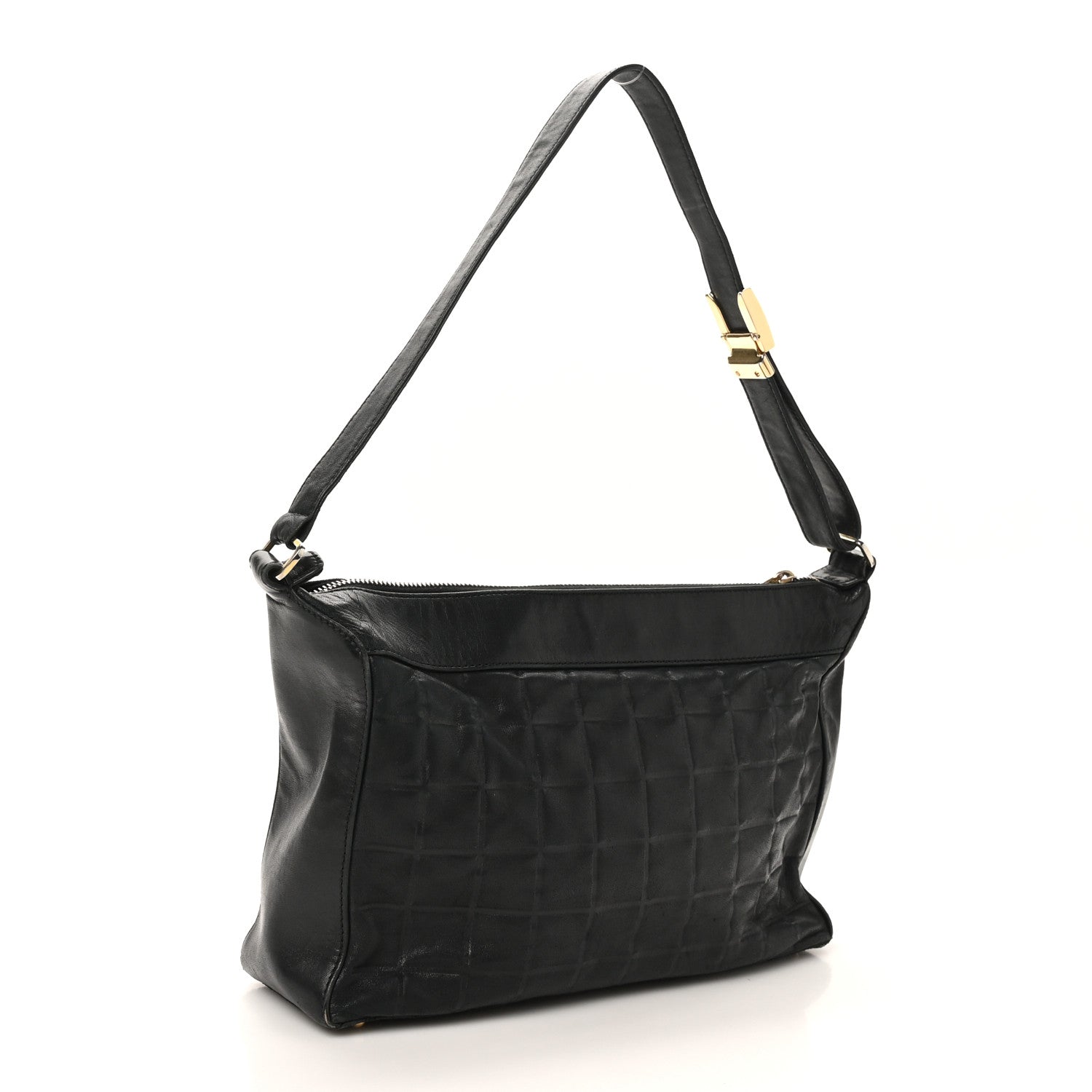 Chanel Lambskin Quilted Medium Chocolate Bar Shoulder Bag Black 3 of 10