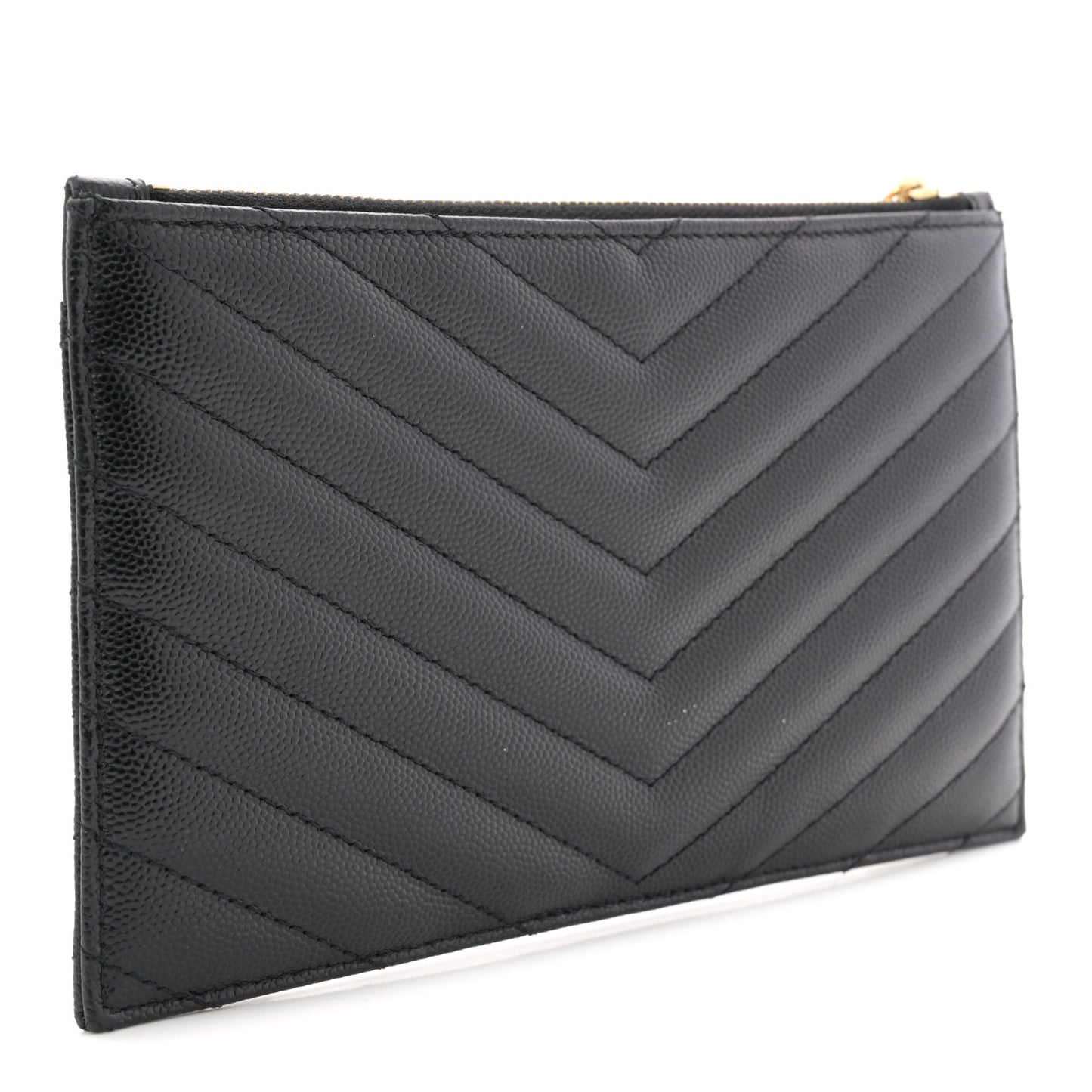 Grain De Poudre Chevron Monogram Bill Pouch Black