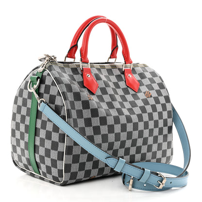 Louis Vuitton Damier Speedy Bandouliere 30 Black White 3 of 10