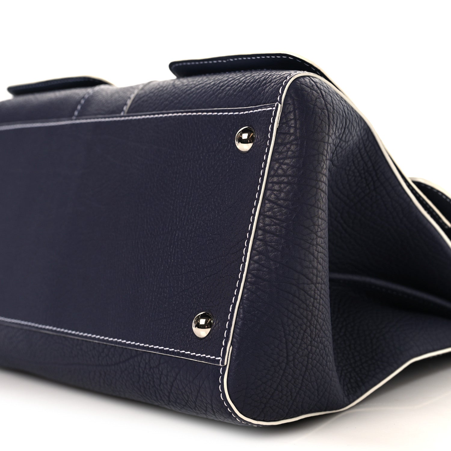 Delvaux Rodeo Calfskin MM Brillant Satchel Indigo White 10 of 11