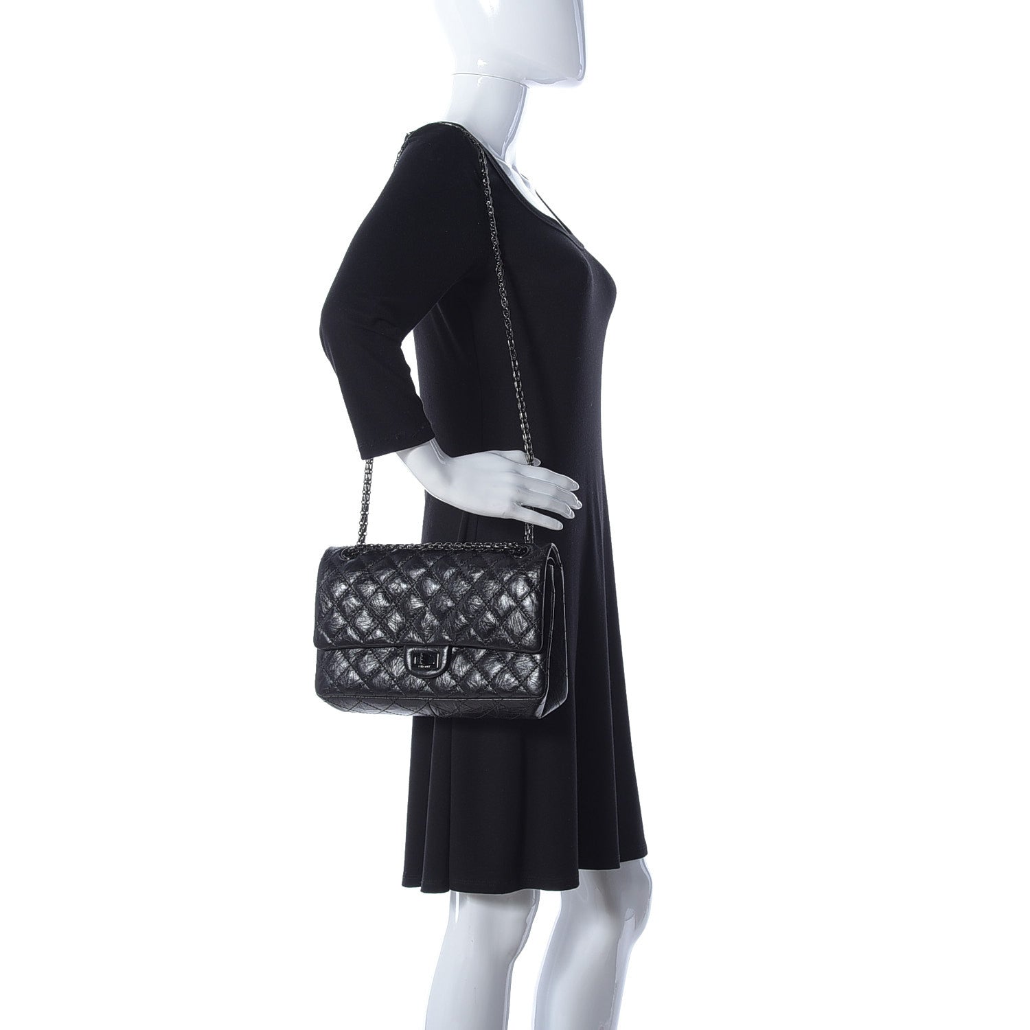 Chanel Aged Calfskin Quilted 2.55 Reissue 226 Flap So Black 2 of 10