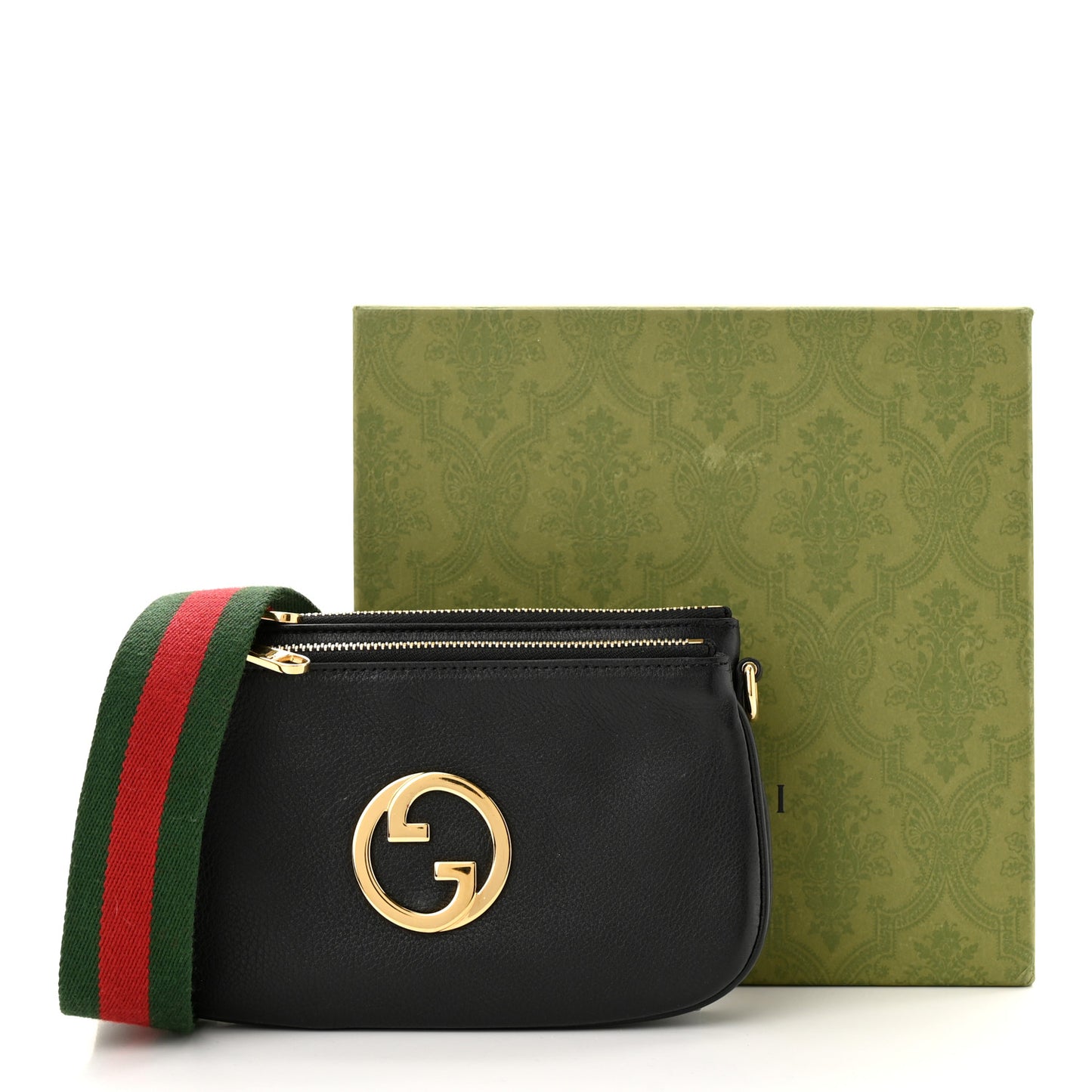Roxy Calfskin Web Mini Blondie Crossbody Bag Black