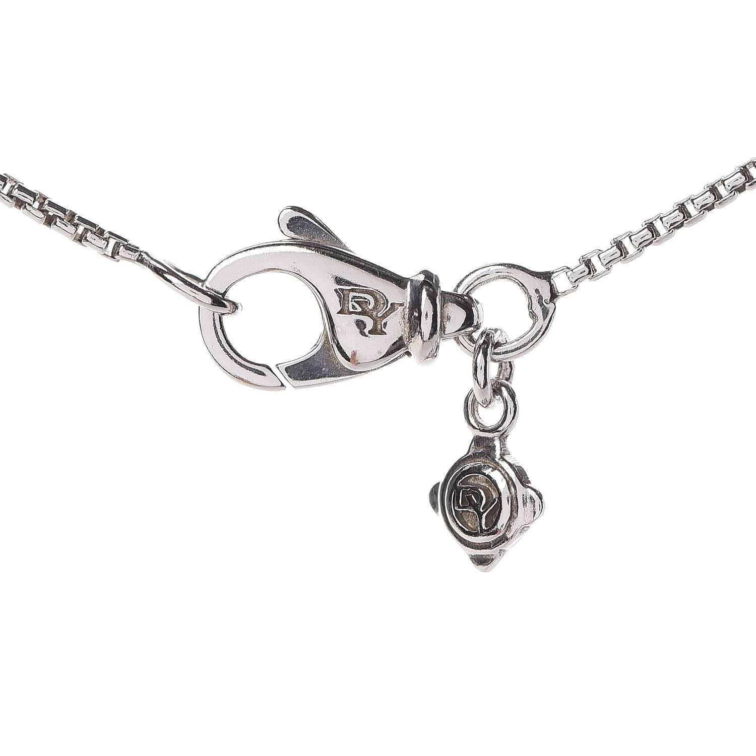 David Yurman Sterling Silver Diamond 7mm Infinity Pendant Necklace 5 of 6