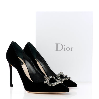 Christian Dior Velvet Crystal Tresor 100 Pumps 42 Black 12 of 12