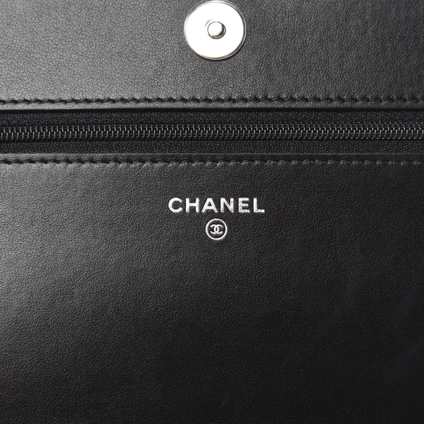 Caviar Camellia Embossed Wallet On Chain WOC Black