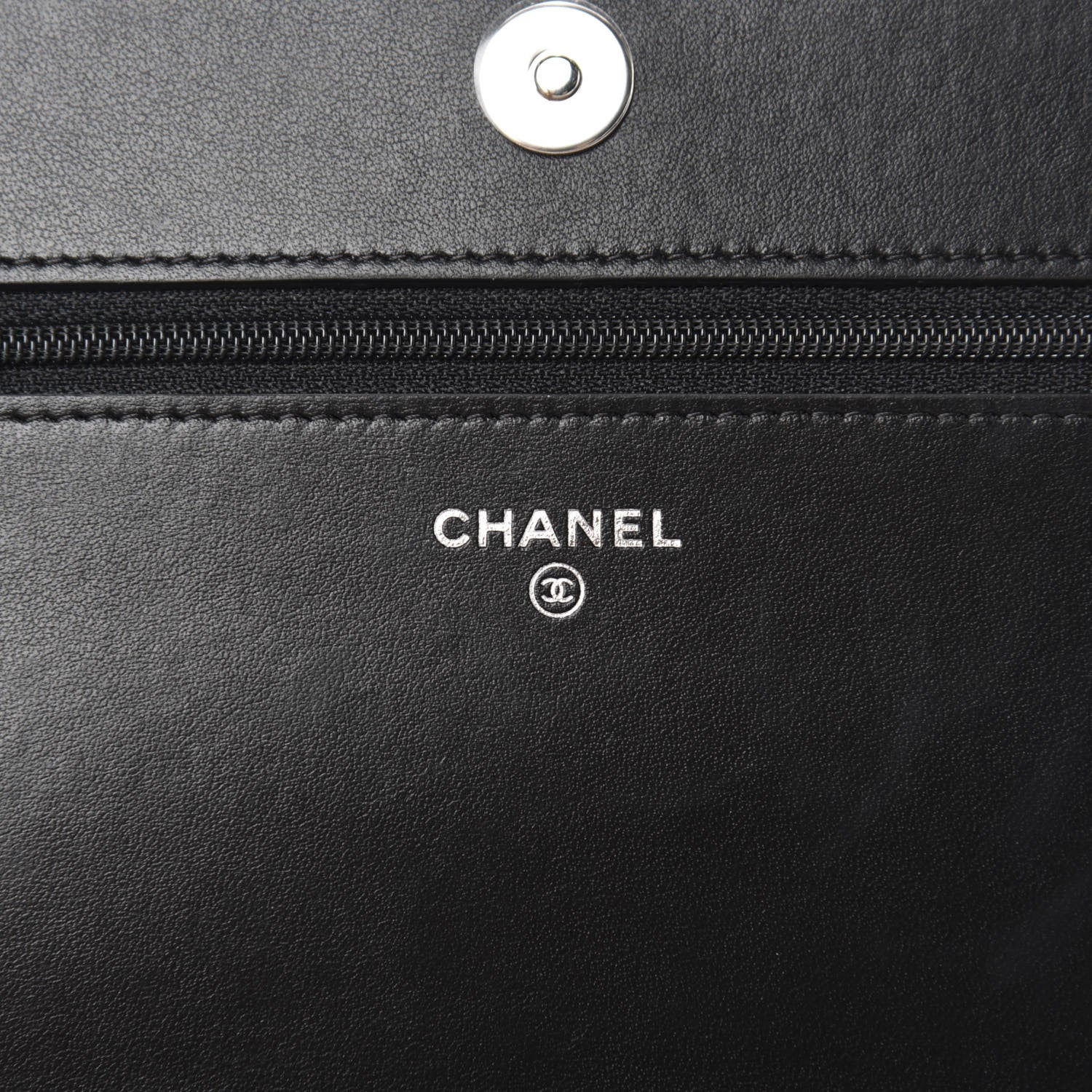 Chanel Caviar Camellia Embossed Wallet On Chain WOC Black 8 of 12
