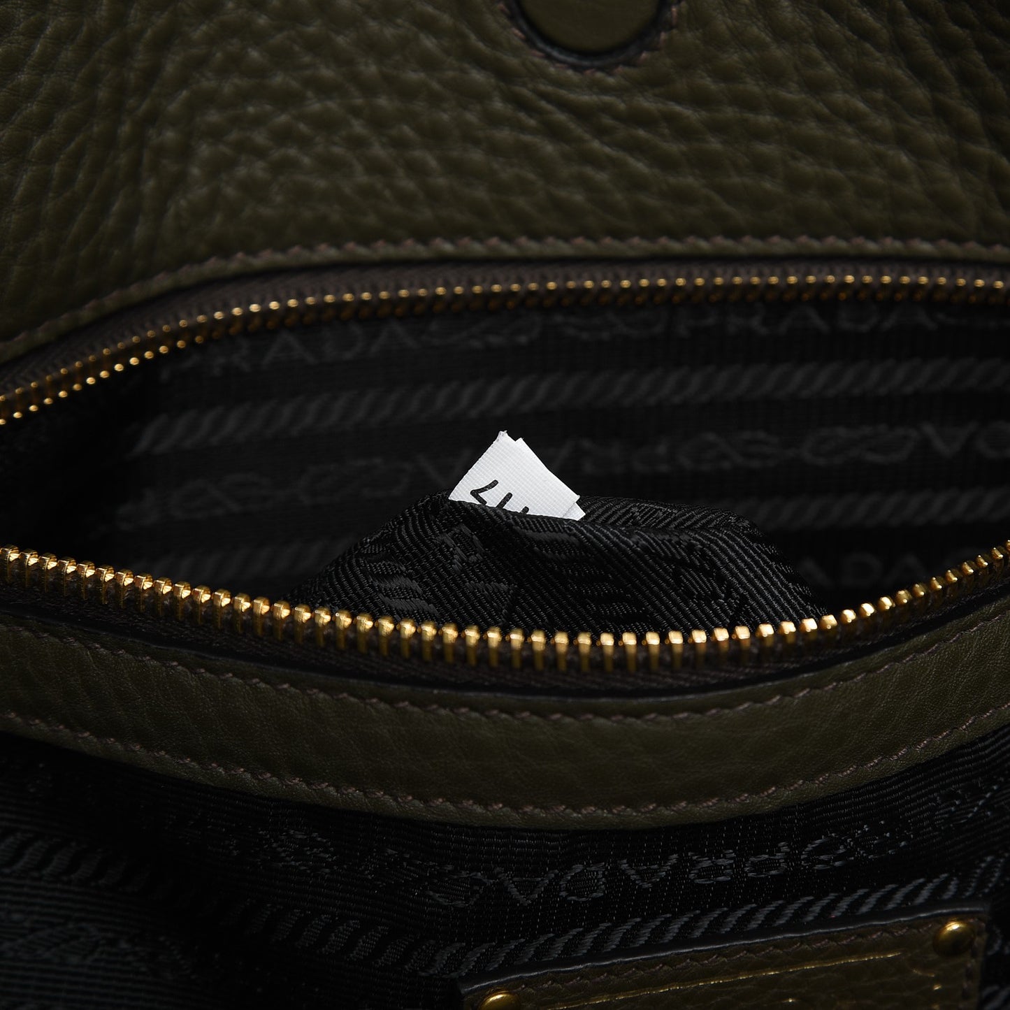 Vitello Daino Logo Tote Dark Green