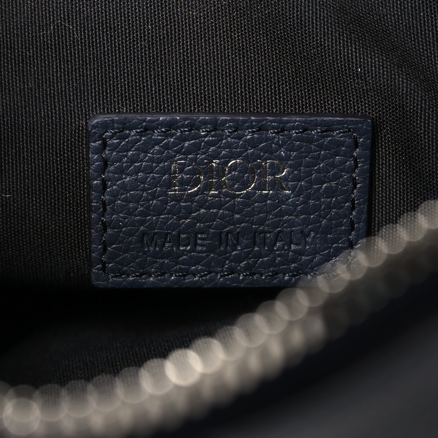 Grained Calfskin Saddle Bag Navy Blue