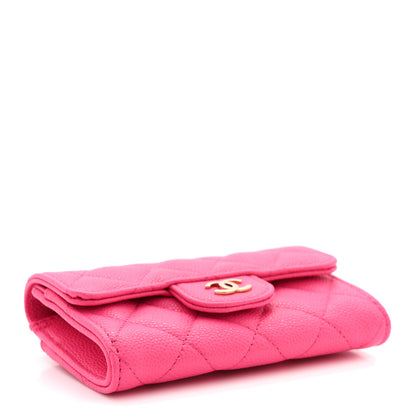 Chanel Caviar Quilted Flap Card Holder Wallet Pink 4 of 8