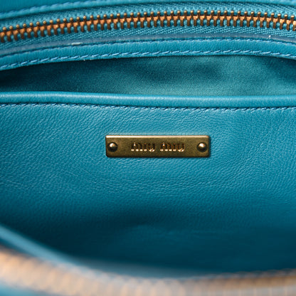 Miu Miu Nappa Matelasse Zip Tote Laguna 6 of 14