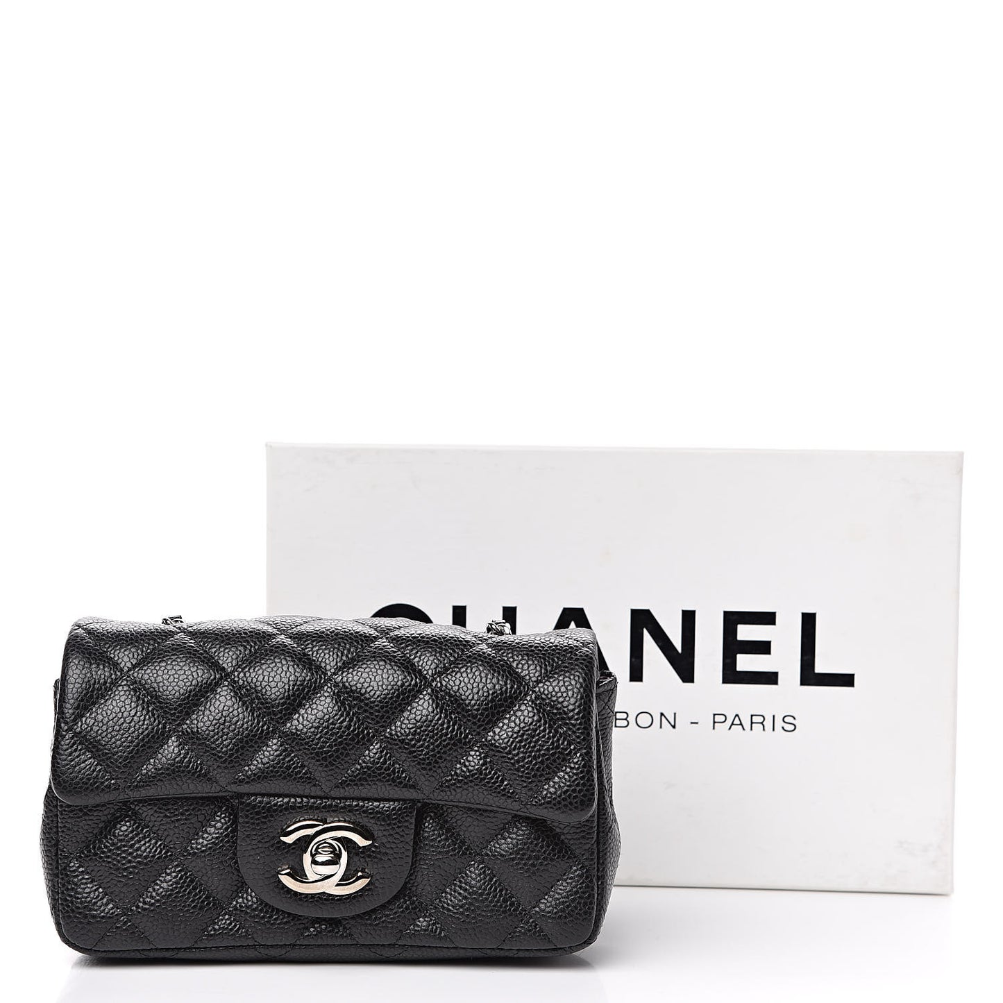 Metallic Caviar Quilted Extra Mini Flap Black