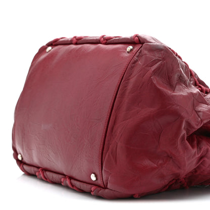 Chanel Calfskin Ultra Stitch Tote Dark Red 10 of 11
