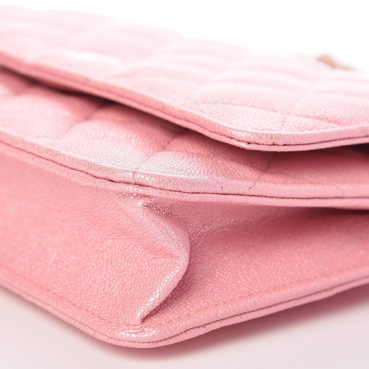 Chanel Iridescent Caviar Quilted Wallet on Chain WOC Rose Pink 10 of 11