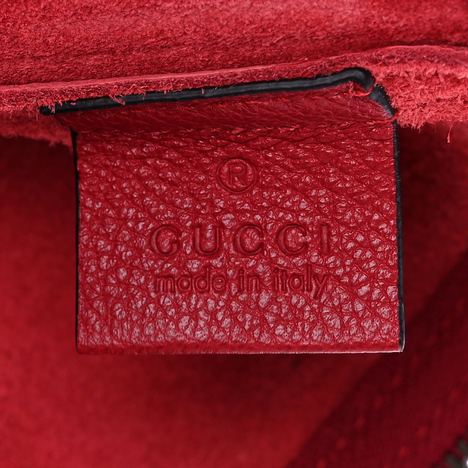 Gucci Pebbled Calfskin Medium Logo Portfolio Clutch Hibiscus Red 6 of 13