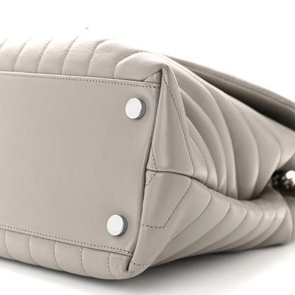 Saint Laurent Calfskin Y Quilted Monogram Large Loulou Chain Satchel Light Grey 10 of 14