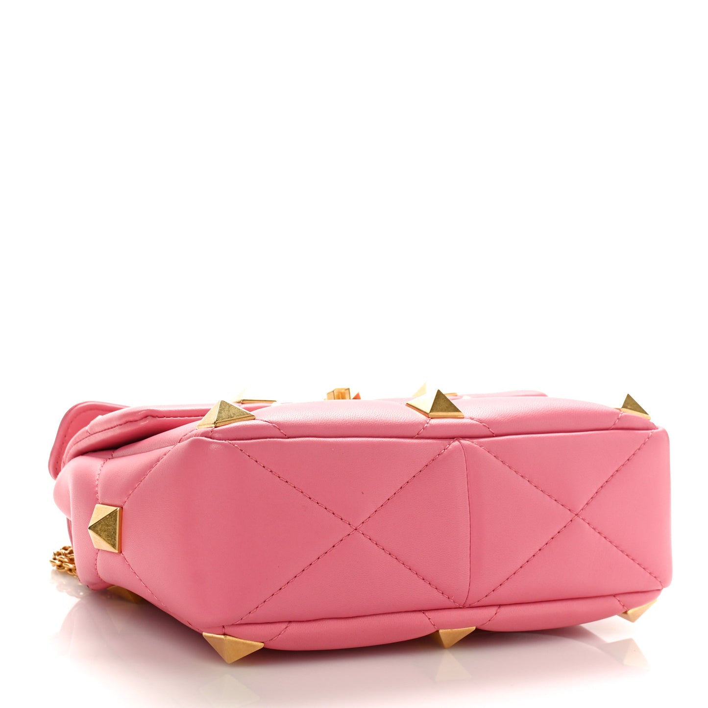 Nappa Medium Roman Stud Shoulder Bag Flamingo Pink