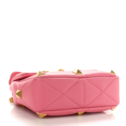 Valentino Garavani Nappa Medium Roman Stud Shoulder Bag Flamingo Pink 4 of 8