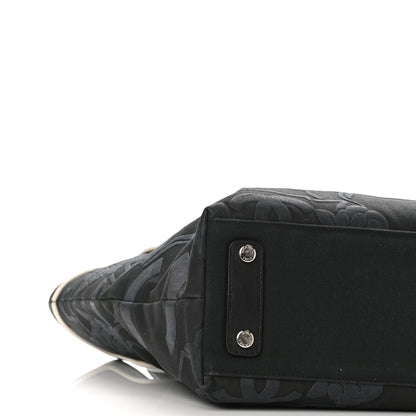 Chanel Canvas Camellia Embossed Tote Black 5 of 10