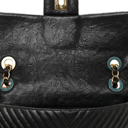 Chanel Calfskin Chevron Quilted Small Surpique Flap Black 16 of 21