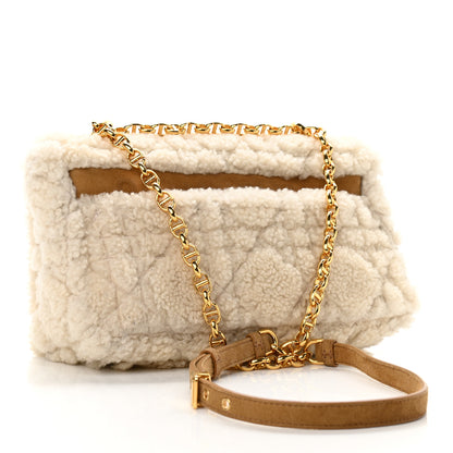 Christian Dior Shearling Cannage Medium Caro Bag Natural 3 of 11