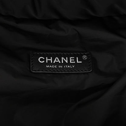 Chanel Nylon Printed Quilted Coco Neige Convertible Backpack Black White 8 of 12