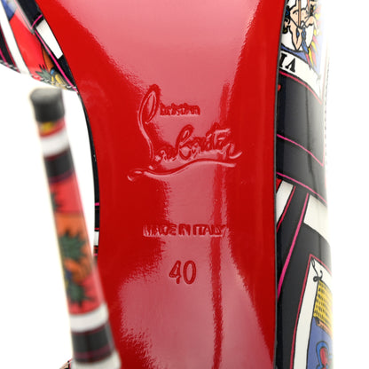 Christian Louboutin Linen Canvas Tarot Pyraclou 110 Wedge Sandals 40 Version Multi 12 of 17