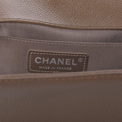 Chanel Caviar Quilted Medium Boy Flap Dark Beige 10 of 13