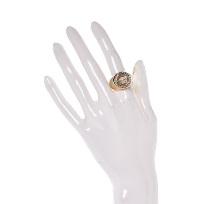 Versace Crystal Round Medusa Ring 7.5 Gold 2 of 4