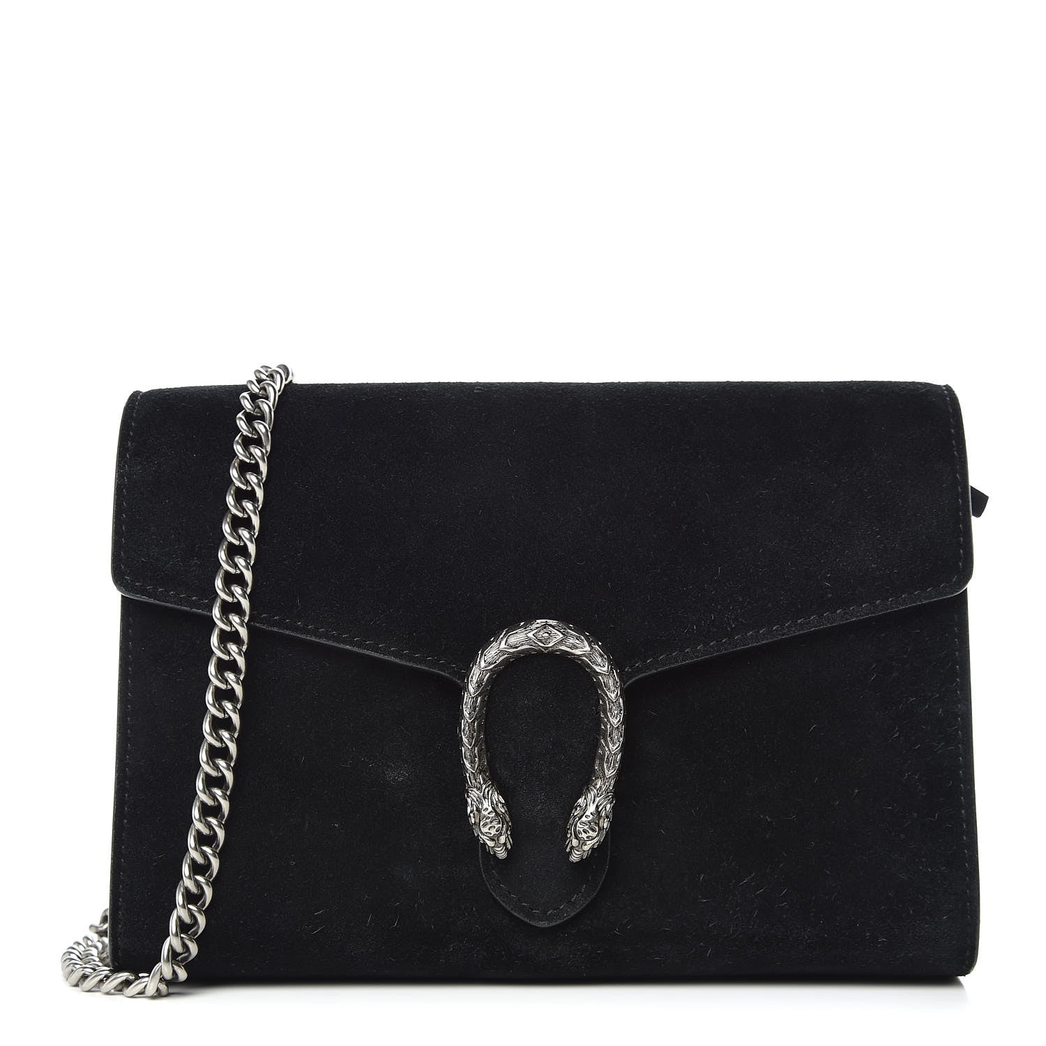 Gucci Suede Mini Dionysus Chain Wallet Black 1 of 11
