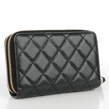 Chanel Caviar Quilted Large Gusset Double Zip Around Wallet Black 3 of 8