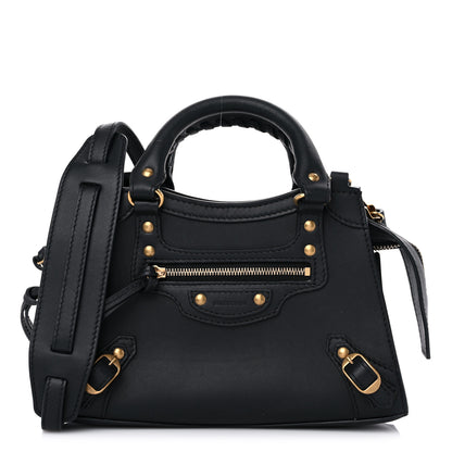 Balenciaga Smooth Calfskin Neo Classic Gold Hardware Mini City Black 1 of 10