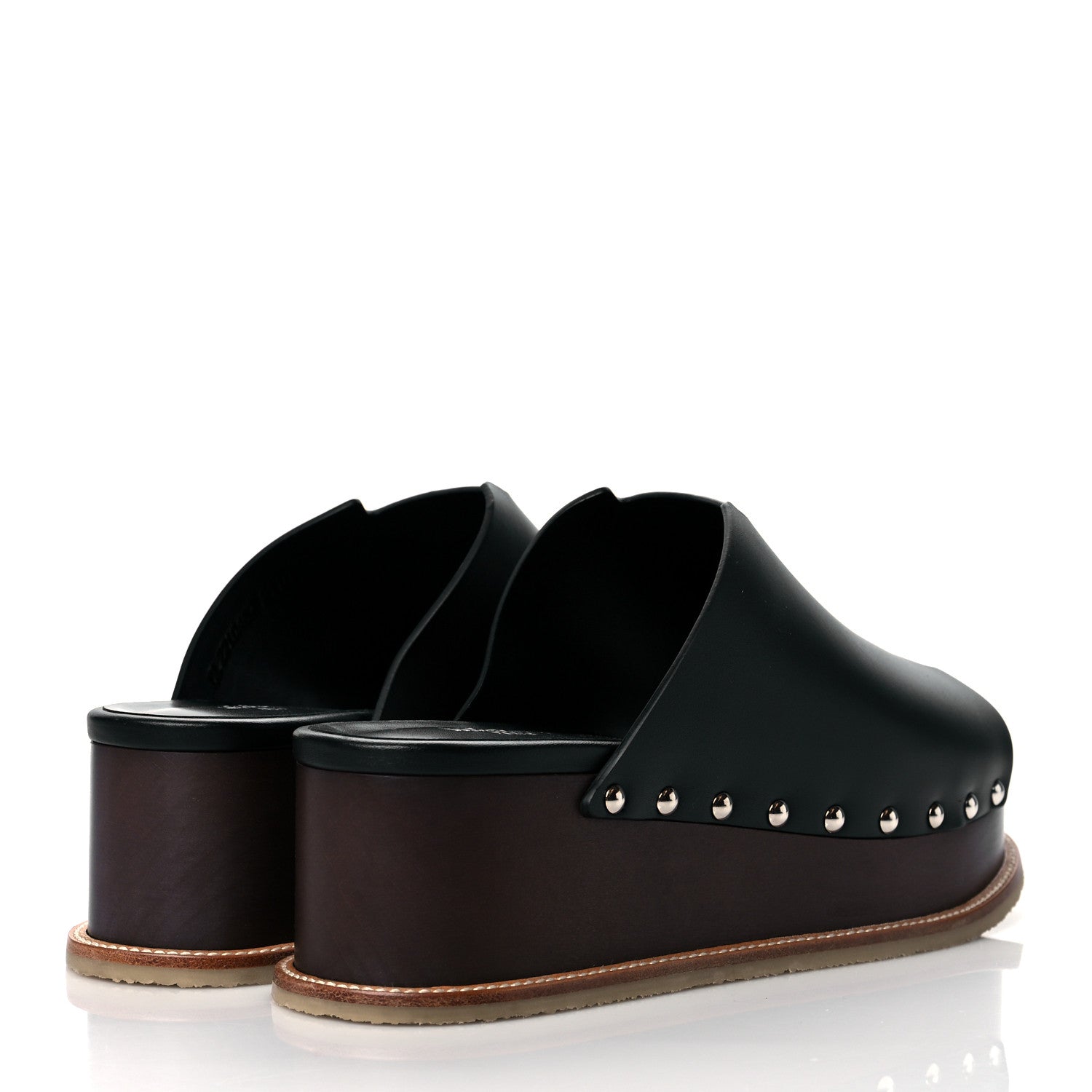 Hermes Calfskin Ellipse Sandals 37 Black 4 of 9